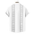 thumbnail image 6 of ZCFZJW Cuban Guayabera Shirts for Men Vintage Striped Printed Short Sleeve Casual Button Down Hawaiian Shirts Summer Vacation Tshirts White XL, 6 of 6