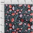 thumbnail image 1 of oneOone Cotton Cambric Black Fabric Leaves & Flower Floral Quilting Supplies Print Sewing Fabric By The Yard 42 Inch Wide, 1 of 4