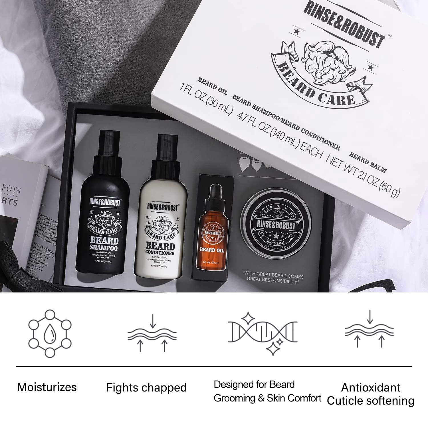 Body & Earth Beard Grooming Kit, 4-Piece Set photo 7