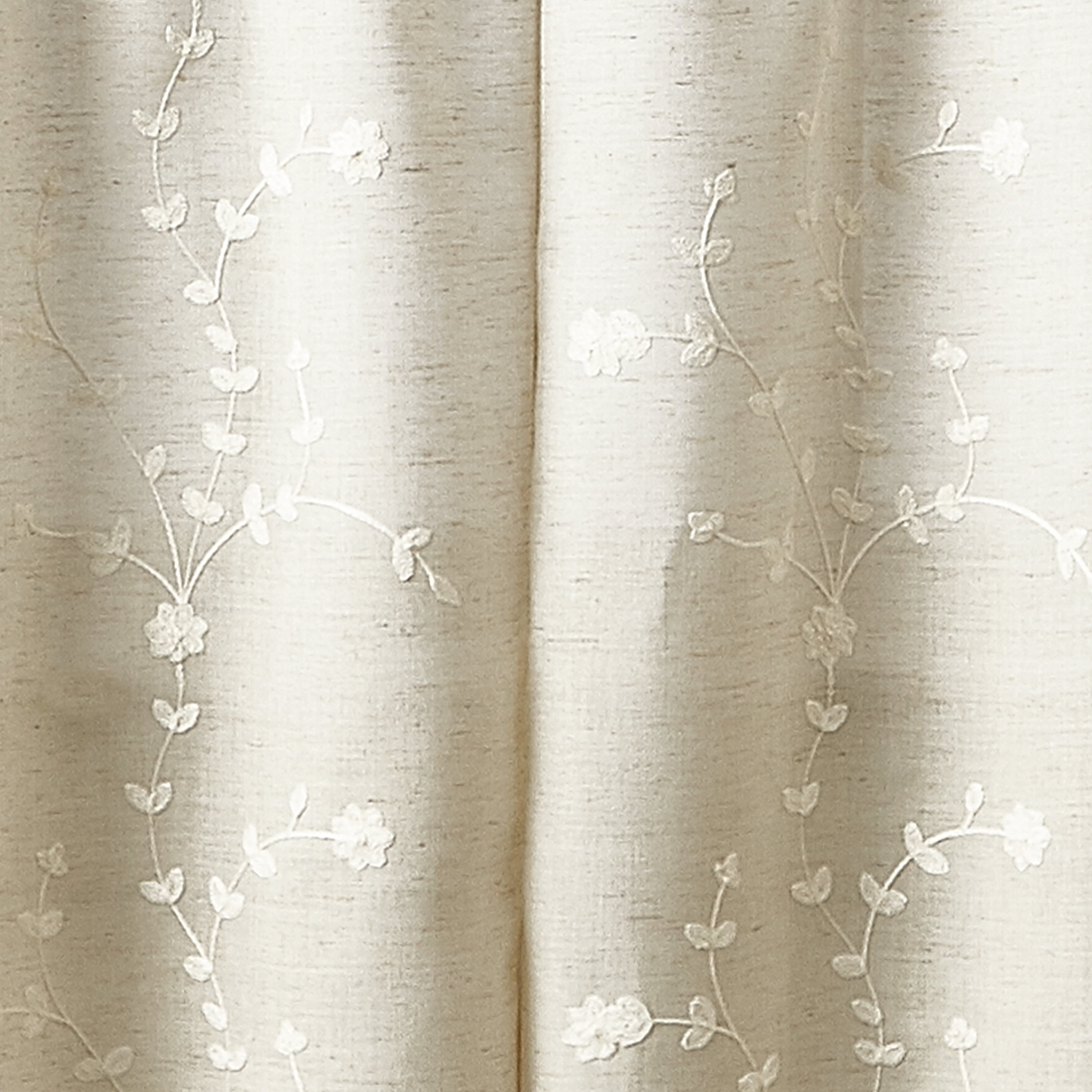 CHF Lynette Indoor , Polyester/Linen/Other Fiber , Light Filtering Tier Set Rod Pocket , Linen , 56"x36", Set of 2