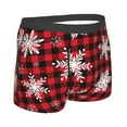 thumbnail image 3 of Disketp Snowflakes On A Buffalo Plaid Christmas Men'S Boxer Briefs,Soft And Breathable Cotton Underwear With Comfortflex Waistband, 3 of 9