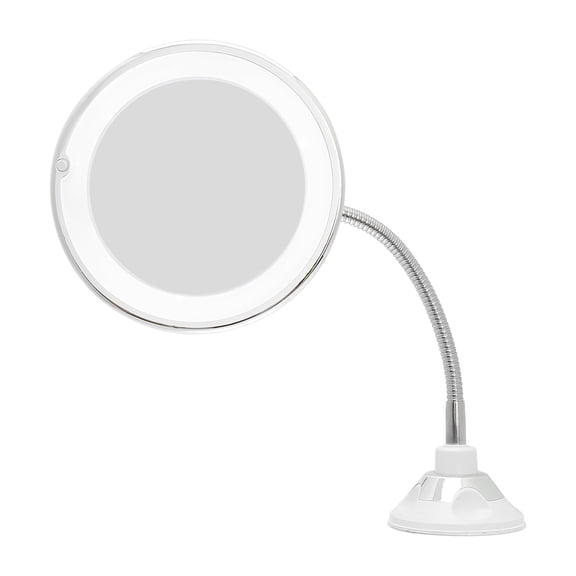 Unique Bargains 10X Magnifying Mirror with Lights Flexible Gooseneck for Travel and Home