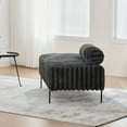 thumbnail image 4 of GVN Love seat Couch,49.6" Wide Upholstered Mini Loveseat with Metal Legs, 2-Seater Small Sofa End of Bed Bench, Charcoal, 4 of 8