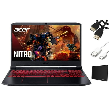 Acer Nitro 5 Gaming Laptop, Intel Core i5-10300H, NVIDIA GeForce GTX1650, 15.6” FHD IPS Display, 8GB DDR4 512GB SSD, Backlit Keyboard, Windows 10 Home + Tigology Accessories