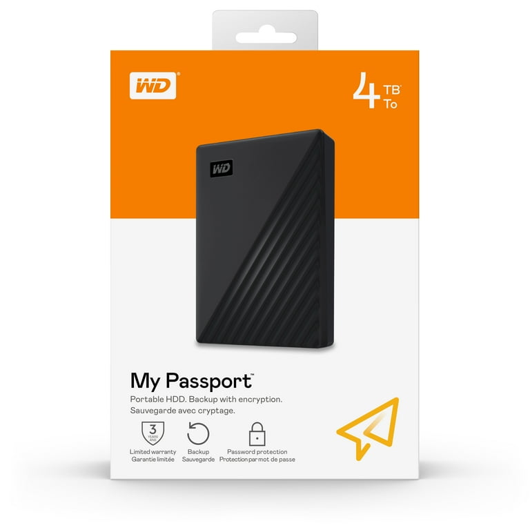 WD 4TB My Passport Portable External Hard Drive, Black WD 4TB My Passport Portable External Hard Drive, Black