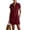 Deep Red, variant on Women's Half-Zip Short Sleeve Summer Dress, Casual Loose Fit Solid Mini Shift Dress, Comfy Everyday Sun Dress