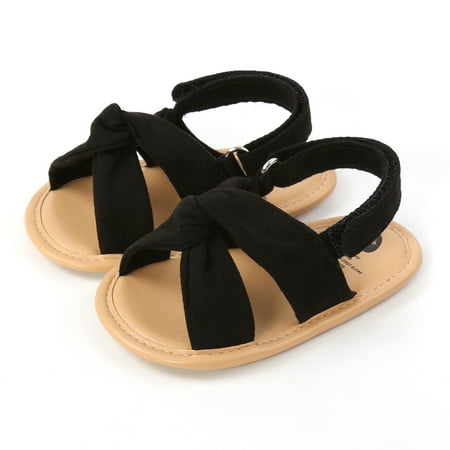 Ediodpoh Baby Girls Sandals Summer Shoes Outdoor First Walk Toddler Girls Shoes for Summer Black 12