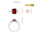 thumbnail image 5 of ANGARA Lab Grown 3 Ct Emerald-Cut Ruby and Half Moon Diamond Three Stone Ring for Women in 14K White Gold (Size-9x7mm) | July Birthstone, Anniversary, Jewelry Gift for Women | Lab-Grown Ruby Ring, 5 of 8
