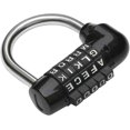thumbnail image 1 of 5 Letter Combination Padlock Black - Combination Locks - Bike Lock Laptop Backpack -Perfect for Escape Rooms, 1 of 5