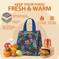 thumbnail image 5 of Pioneer Flower Floral Print Pattern Insulated Lunch Bag for Women & Adults,Large Portable Soft Cooler Lunch Bag,Thermal Food Storage Tote with Pearl Cotton,8.66L,8.75x5.75x9.5 Inch, 5 of 6