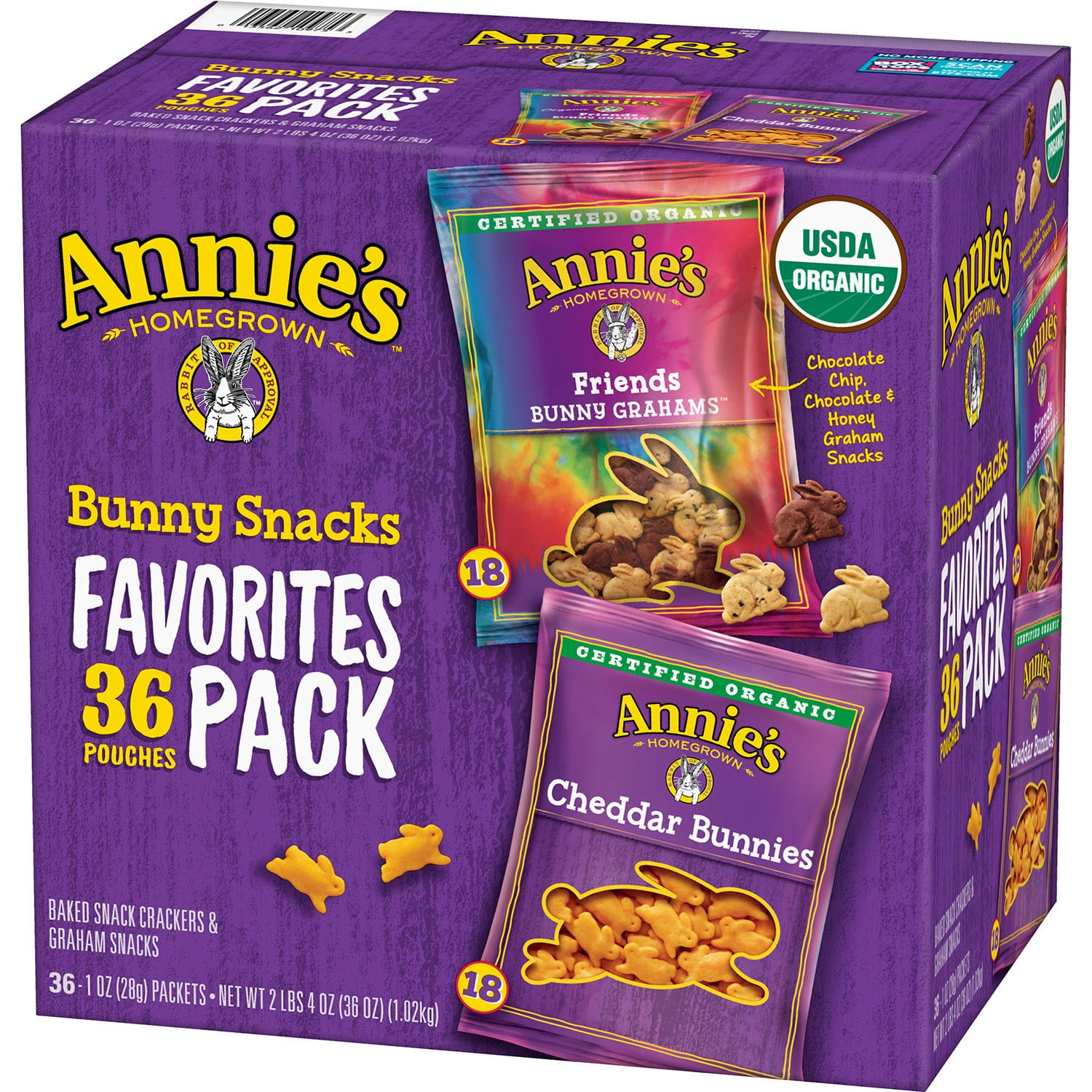 Annie's Organic Bunny Snacks Variety Pack (1 oz., 36 ct.)