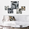 thumbnail image 2 of Designart "Harmonious Industrial World I" Geometric Wall Art Set Of 5 - Grey Modern Living Room Metal Art Set, 2 of 6
