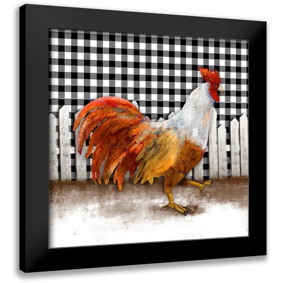 Meneely, Dan 12x12 Black Modern Framed Museum Art Print Titled - Morning Rooster I