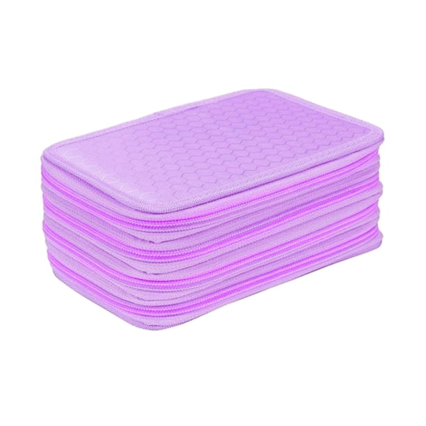 Estuche para bolígrafos de 4 capas Estuche para lápices Estuche para lápices con cremallera Estuche para lápices con 72 ranuras Púrpura Cola Estuche