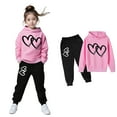 thumbnail image 5 of Kids Kids Toddler Sweatsuit,2 Piece Long Sleeve Pink Soft Hoodie and Active Jogger Pants Fall Winter Clothes Size 5-6 Years Girls Clothes Cute&nbsp;Boys Girls&nbsp;Clothing, 5 of 6
