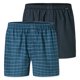 thumbnail image 1 of SCHIESSER Calzoncillos bóxer tejidos para hombre, pack de 2 - tela tejida, pantalón, algodón Azul oscuro/gasolina XL (X-Large), 1 of 4