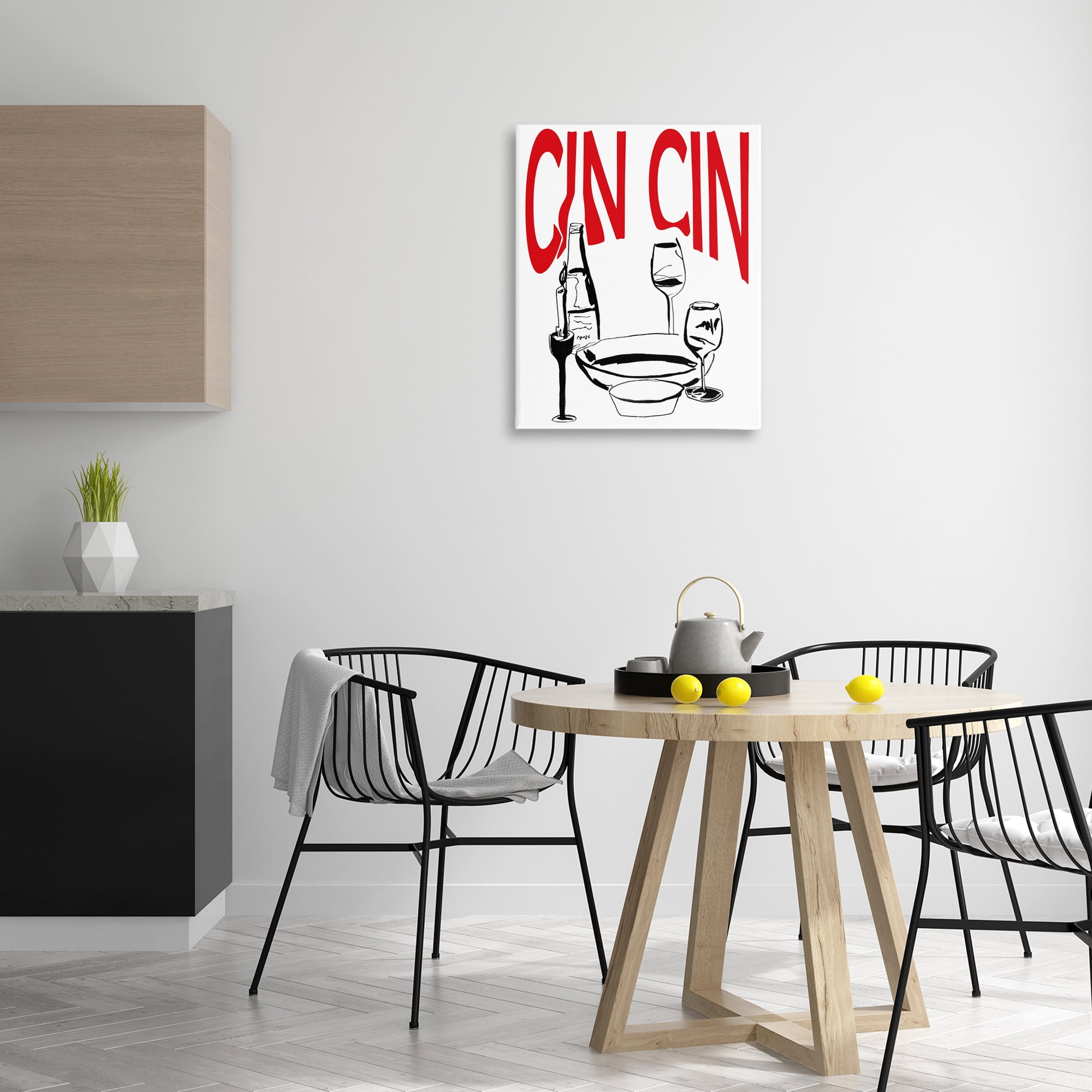 Stupell Industries Cin Cin Wine Glasses Food & Beverage Painting Wrapped Canvas Art Print Wall Art, 24 x 30