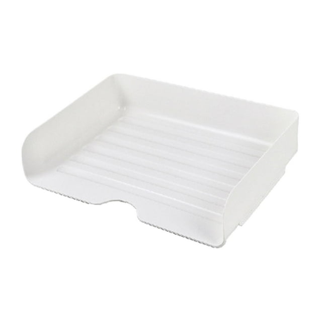 Caja apilable para guardar documentos, bandeja apilable para escritorio, para documentos, cartas y cartas. Blanco