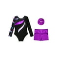 thumbnail image 5 of iiniim Leotards Gymnastics for Girls Kids Sequins Long Sleeve Dance Bodysuit with Athletic Shorts Outfits Dancewear Dark Pegasus 14, 5 of 7