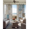 thumbnail image 4 of Blue Beige Blackout Curtains 45 Inches Long for Bedroom, Modern Abstract Color Blocks Thermal Insulated Room Darkening Black Out Window Curtain Panels Grommet Drapes for Living Room, 4 of 8