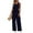 Blue, variant on UVN Jumpsuits for women Summer Casual Romper Sleeveless Wide Leg Long Pants Outfits Dressy Woman Clothes