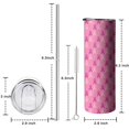thumbnail image 5 of 20oz Pink Breast Cancer Skinny Tumblers Stainless Steel Tumbler with Lid and Straw,Vacuum Insulated Double Wall Travel Tumbler Cups with Cleaning Brush for Coffee,Tea, 5 of 6