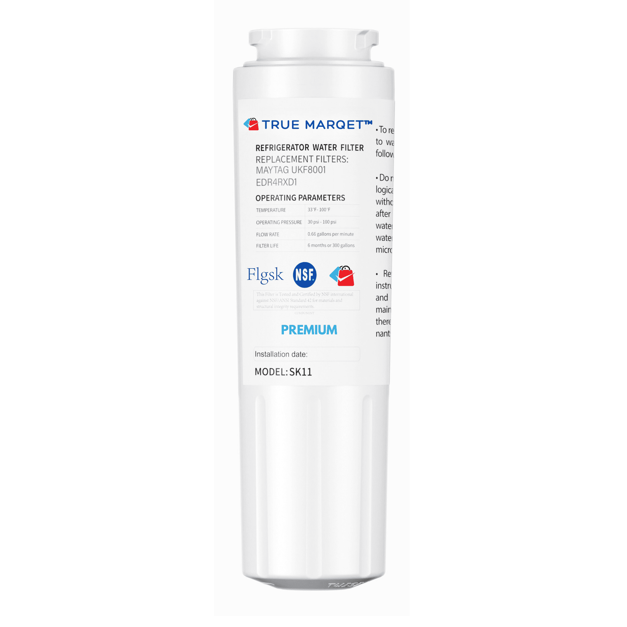 Water Filter Replacement For EveryDrop EDR4RXD1, Water Filter 4, Whirlpool WHR4RXD1, KAD4RXD1 and 469006 Refrigerator Water Filters New 4 Pack