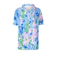 thumbnail image 4 of JURANMO Oversized Tshirts for Women Dressy Casual Button Down Business Blouses Plus Size Loose Short Sleeve Hawaiian Print Summer Tops Sky Blue S Back to College Sales, 4 of 5