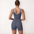 thumbnail image 5 of Women's Contrast Trim Cropped Tank Top with Scoop Neck and Stretch Fit for Yoga and Everyday Wear - Small, Gray, 5 of 7