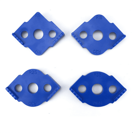 

4Pcs Woodworking Router Corner Radius Templates Jig R5 to R40 Routing Curved Corners Milling Circular Radian Blue