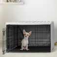 thumbnail image 2 of Sweet Jojo Designs Stripe White and Grey Dog Crate Kennel Cover 24in., 2 of 6