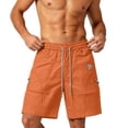 thumbnail image 6 of Men's Casual Shorts 5 Inseam Quick Dry Lightweight Stretchy For Beach Vacation Hiking Gym Workout Running | Zenithor,Orange XL, 6 of 6