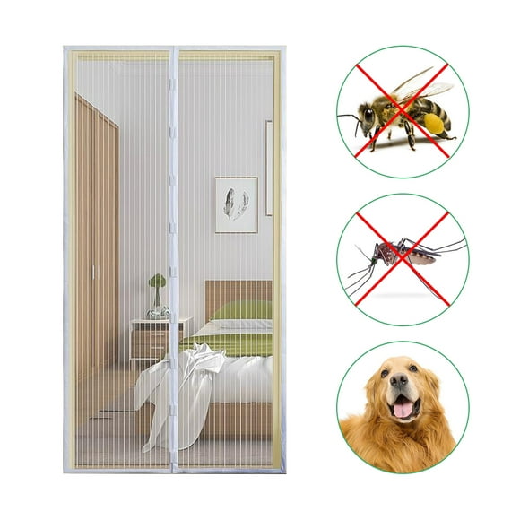 TFixol Screen Door 35.4 * 82.7 Inches Mesh Curtain Mosquito Net with Adhesive Tape and Thumbtacks Preventing Mosquito Insects Flies for Bedroom Baby Room Patio Balcony (White)
