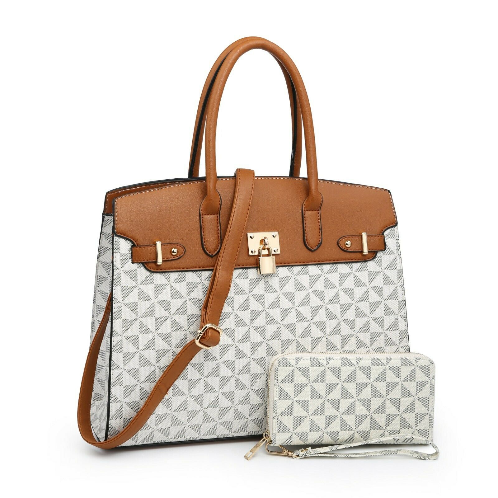 beige satchel handbag