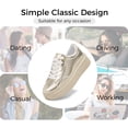 thumbnail image 5 of LUCKY STEP Fashion Chunky Faux Leather Sneakers Low Top Casual Shoes,Gold,Womens, 5 of 9