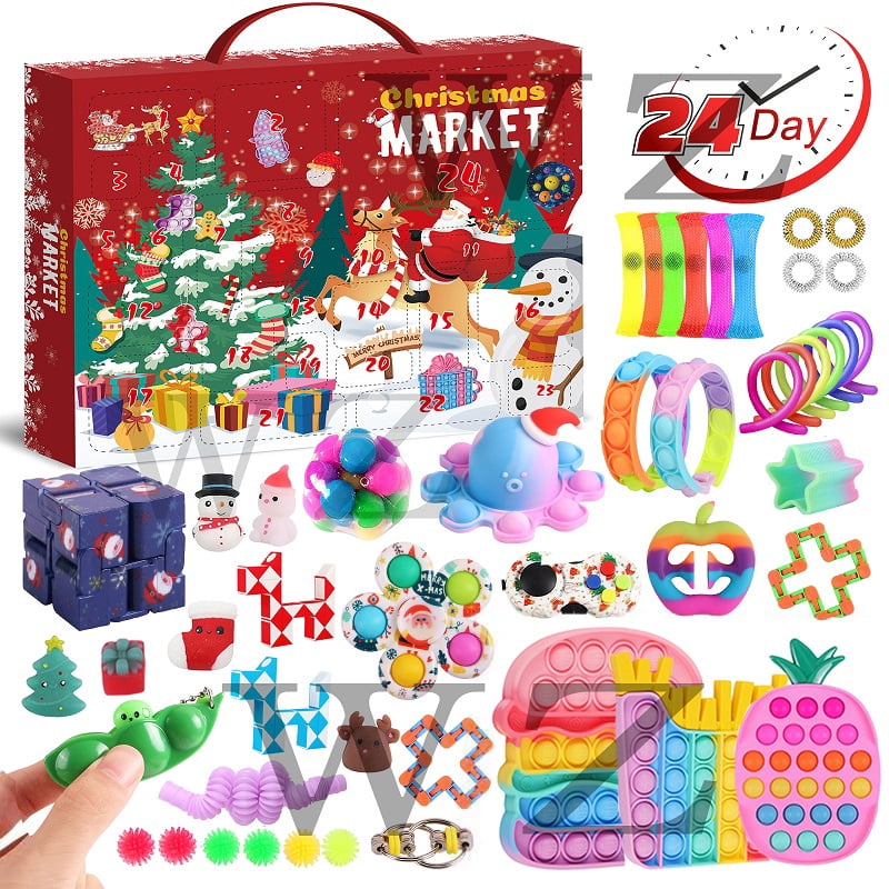 Christmas Advent Calendar Fidget Pacl Toys 24 Days Christmas Countdown 