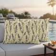 thumbnail image 5 of Outdoor Pillow Covers Watercolor Flower Lavender on Yellow Waterproof Pillow Cases 20x12 Set of 2, Seamless Iris Floral Leaf Throw Pillow Cover Pillowcase for Patio Balcony Couch Garden, 5 of 9