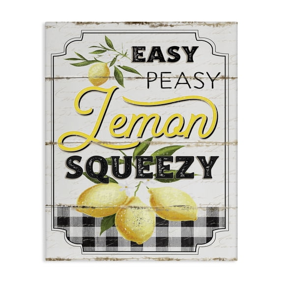Stupell Industries Farmhouse Easy Peasy Lemon Squeezy Farmhouse Canvas Art, 30 x 40, by Jennifer Pugh