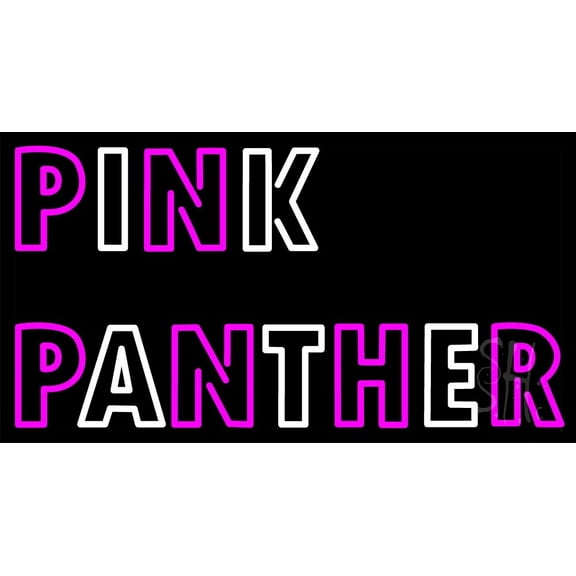 Pink Panther LED Neon Sign 20 x 37 - inches, Black Square Cut Acrylic Backing, with Dimmer - Bright and Premium built indoor LED Neon Sign for café, club, party, event and stroefront.