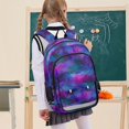thumbnail image 7 of FORMRS Kids Backpack for School Unisex 17" Casual Bookbag Travel Daypack with Compartment Pockets, Purple Galaxy Pattern, 7 of 7
