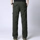 thumbnail image 5 of Pantalones largos de moda para hombre, casuales, de color sólido, con bolsillos y cremallera, cintura elástica, de poliéster., 5 of 9