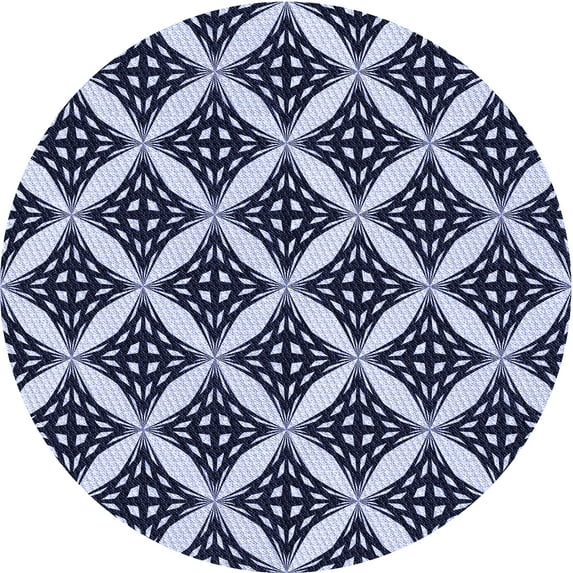 Ahgly Company Indoor Round Patterned Night Blue Area Rugs, 6' Round