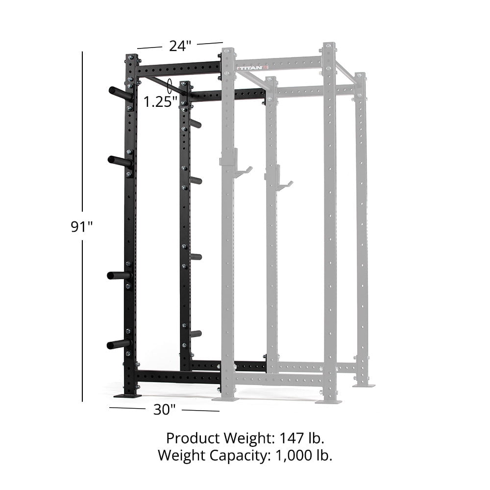 Titan Fitness T-3 Series Power Rack Extension Kit, Black 91" Height x 24" Depth, 2x3 11-Gauge Steel Uprights, Bolt-Together Rack Expansion for Home Gym