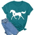 thumbnail image 4 of JIRNDf T-Shirt pour Femmes Hauts Tendance Été Mode Imprimé Ample Col Rond Manches Courtes Mignon T-Shirts Graphiques pour Femmes Chemises Vert TTTG, 4 of 4