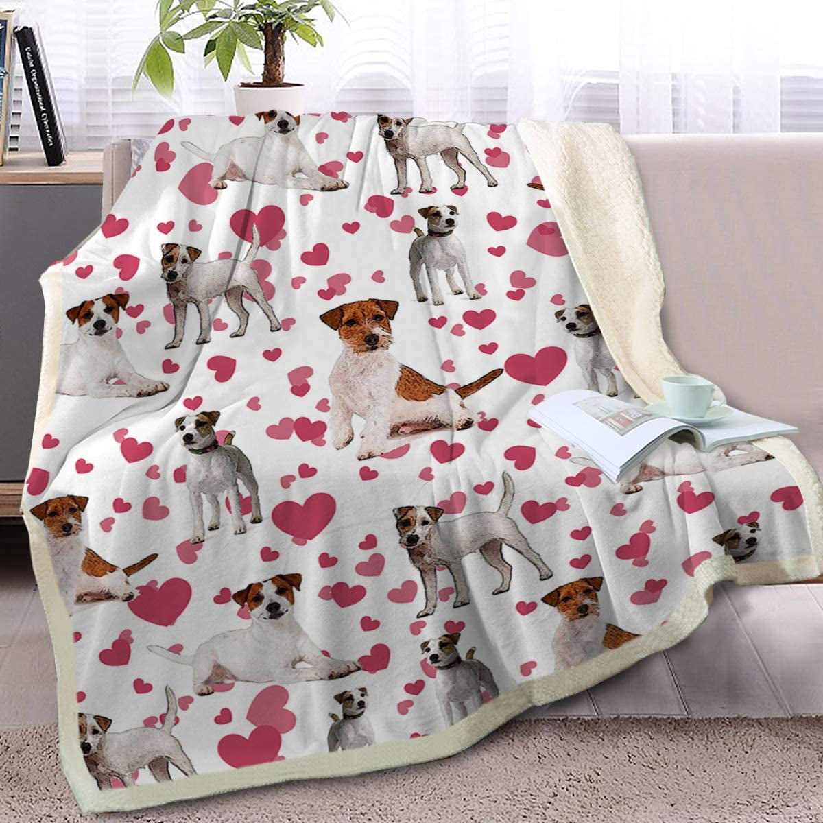 Throw, 50 x 60 Inches BlessLiving Shih Tzu Blanket Red Hearts Dog Fleece Plush Blanket Cute Puppy for Kids Adults 3D Animal Print Sherpa Blanket Gift for Pet Lovers 