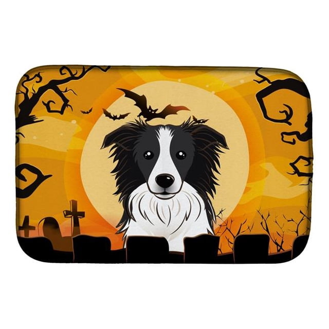 Carolines Treasures BB1799DDM Halloween Border Collie Dish Drying Mat