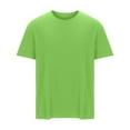 thumbnail image 2 of BXINGOHAI Mens Crew Neck Shirts Summer Tops Short Sleeve Pull-On Shirt Lightweight Breathable Fashion Slim Fit Tees Undershirts Today Sales Green,4XL, 2 of 5