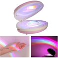 thumbnail image 1 of Colorful Rainbow LED Projection Lamp with Rare Pearl Shell Design - USB Rechargeable Night Light for Bedroom, Kids, Birthday, Valentine's Day - Pink, 1 of 5
