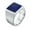 Silver Ultramarine, variant on Men's and Women's Stainless Steel Creative Personalized Quadripartite Stamp Imitation of Green Jade Gemstone Ring Gold Size 10