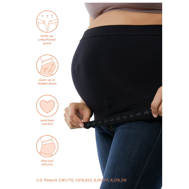 2 Pcs (black+gray) Maternity Pants Extender Adjustable Elastic Waist  Maternity Belt Extender Elastic Pregnancy Pants Extender For Pregnant Woman